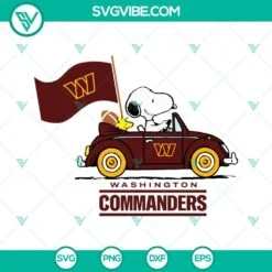 Cartoons, Football, Sports, SVG Files, Snoopy Washington Commanders Football 2