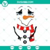 Melting snowman face SVG featuring sad Frosty the Snowman design.