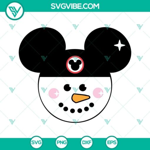 snowman mickey head svg christmas disneyland snowman svg mouse snowman svg files 5 mockup