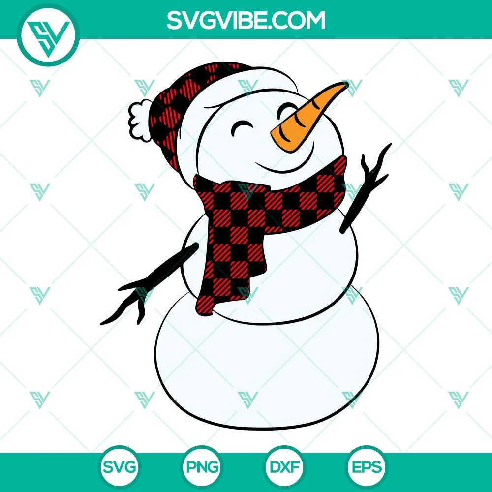 Christmas, SVG Files, Snowman SVG File, Christmas SVG Download, Buffalo Plaid 1