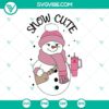 Snowman holding Stanley Cup and gift bag, Snow Cute Christmas SVG design for Winter holidays decoration.