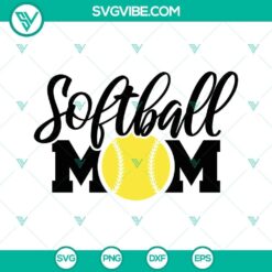Softball Mom SVG Download featuring Game Day and Sports Mama design for digital use.