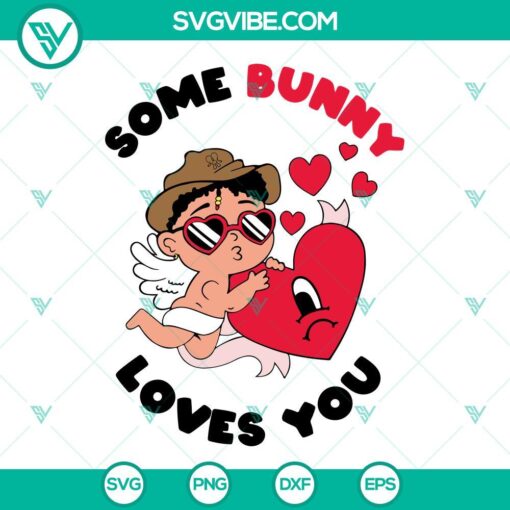 some bunny loves you svg bad bunny valentines svg valentines baby benito cupid svg 1 mockup