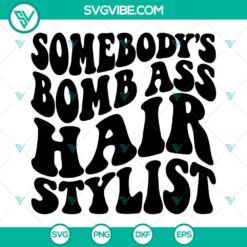 Smiley hairdresser SVG design for bomb ass hair stylist, trendy digital file for download.