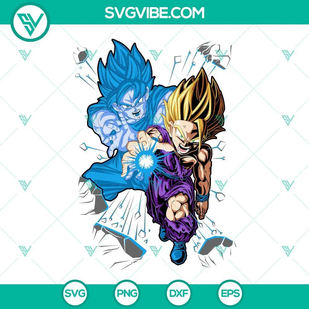 Anime, SVG Files, Son Gohan Super Saiyan SVG Image, Dragon Ball SVG Files PNG 1