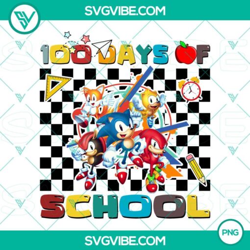 sonic the hedgehog 100 days of school png file designs mockup