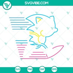 Disney, SVG Files, Sonic The Hedgehog Neon Light Effect SVG Images, Sonic SVG 5