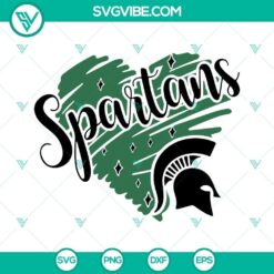 Spartan Heart and MSU Strong SVG files with Spartan Strong design in PNG and DXF formats for digital crafting.