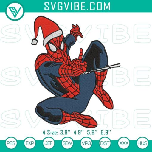 spider man christmas embroidery design files mockup