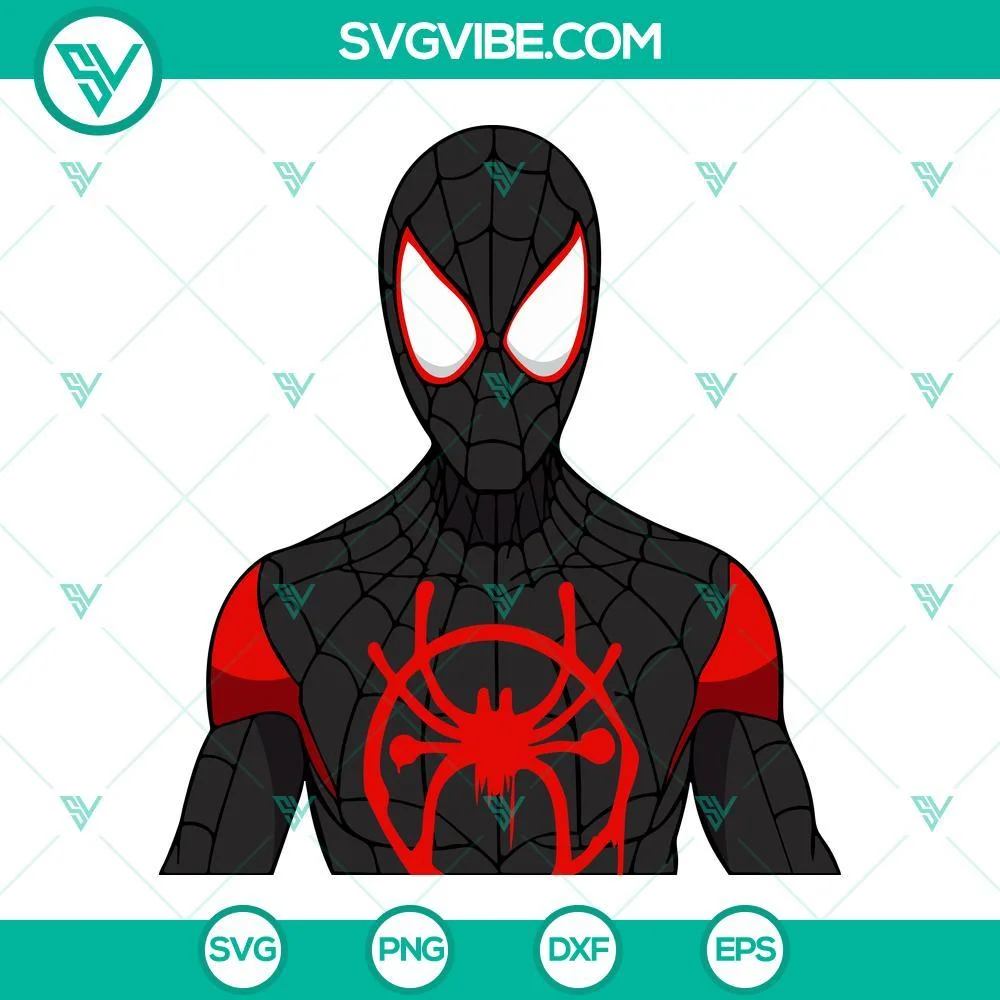 Movies, SVG Files, Spider Man Miles Morales SVG Files, Marvel Comics SVG File 1