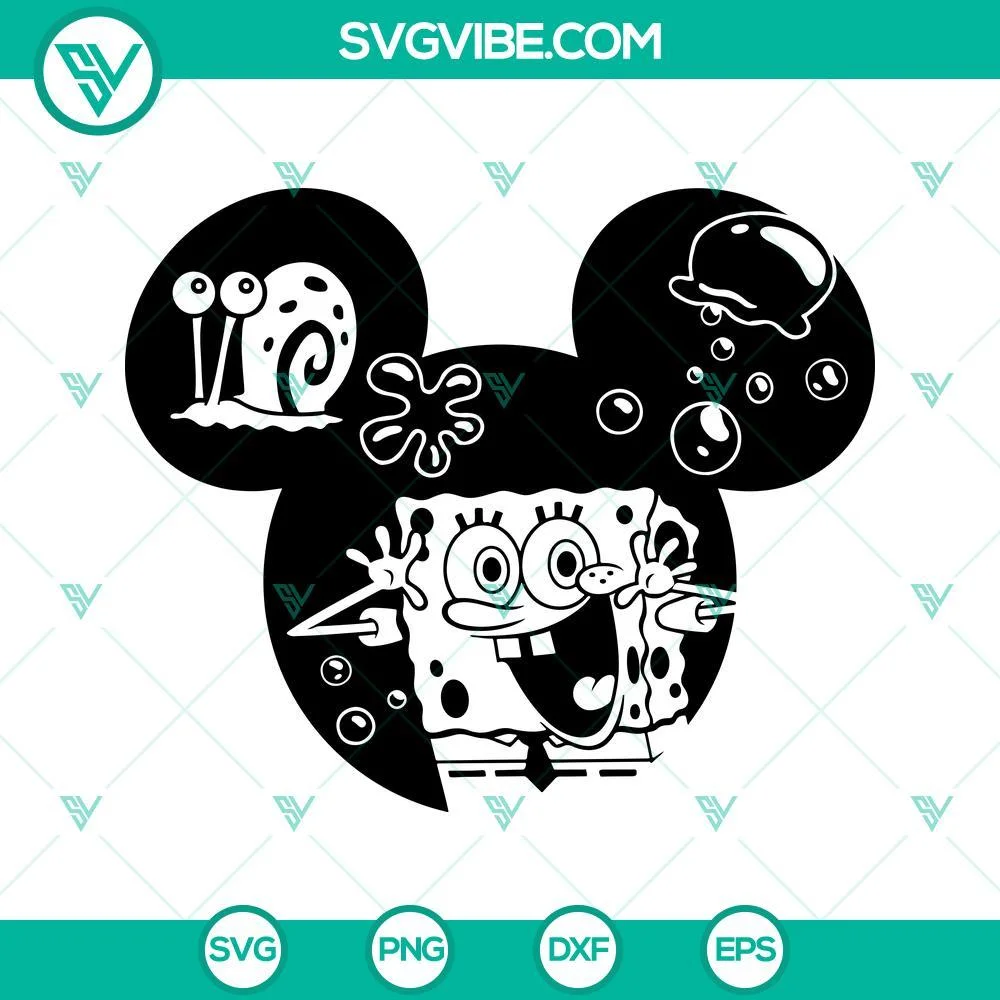 Disney, SVG Files, Spongebob SVG Download, Spongebob Mouse Ears SVG Download 1