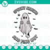 Spooky ghost middle finger embroidery design, edgy Halloween theme for digital product.