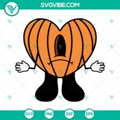 Halloween, Musics, SVG Files, Spooky Bad Bunny Pumpkin Halloween SVG Image, Un 11