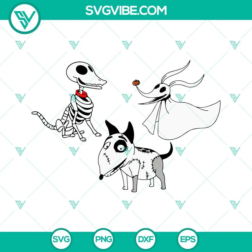 Halloween, SVG Files, Spooky Dogs SVG Files Bundle, Zero SVG Download, Sparky 2