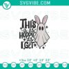 Spooky Easter Bunny embroidery file design with "This Is As Hoppy As I Get" message, perfect for Halloween or Easter projects.