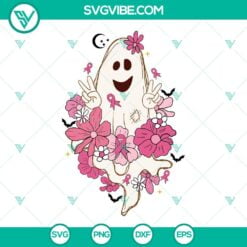 Cancer, Halloween, SVG Files, Spooky Ghost Breast Cancer SVG Image, Breast 19