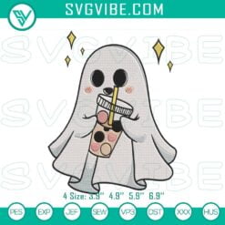 Embroidery Designs, Halloween Embroidery Designs, Spooky Ghost Drink Tea 5