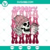 Spooky Mama Skull and Skeleton Drink Coffee SVG images, perfect for funny mom designs. Ideal for Halloween crafts.