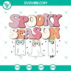 Disney, Halloween, SVG Files, Spooky Season Bluey Friends SVG Image, Bluey 2