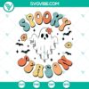 Happy Halloween SVG files featuring adorable ghosts for Spooky Season decorations. Perfect for crafts and DIY projects.