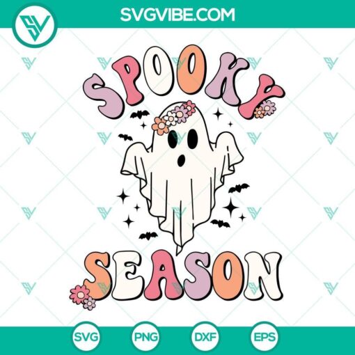 spooky season ghost flower svg fall svg autumn svg halloween svg 5 mockup