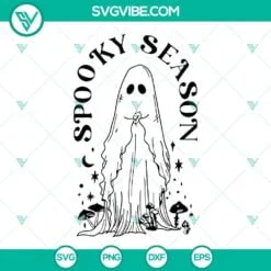 Halloween, SVG Files, Spooky Season Halloween Ghost SVG File PNG DXF EPS Cricut 2