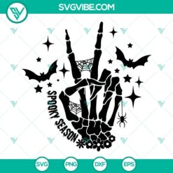 Spooky Season Skeleton Hand SVG File, Spooky Vibes SVG Image, Halloween