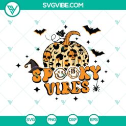 Halloween, SVG Files, Spooky Vibes Leopard Pumpkin Halloween SVG Download PNG 6