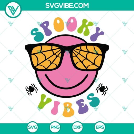 spooky vibes svg bundle smile sunglasses happy halloween svg png dxf eps cricut silhouette 10 mockup