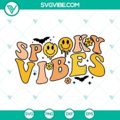 Halloween, SVG Files, SPOOKY VIBES SVG Download, Halloween Spooky Season SVG 8