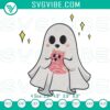 Spooky Conchas Ghost embroidery design on Mexican Halloween sweet bread, perfect for festive crafts and decorations.