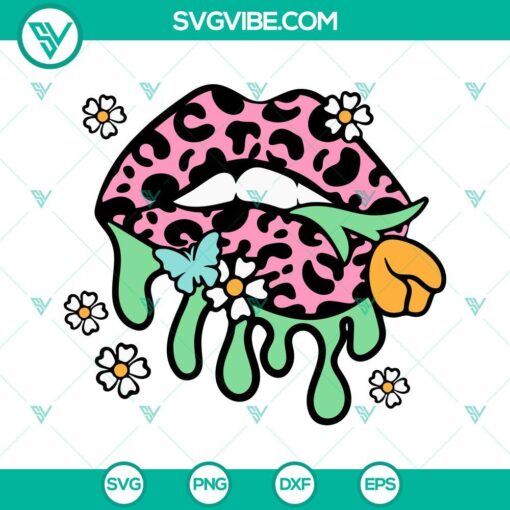 spring leopard lips svg daisy and tulip svg butterfly svg hello spring svg png dxf eps 7 mockup