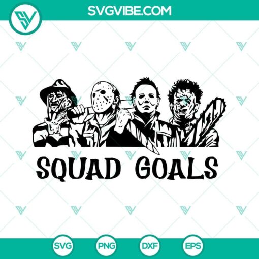 squad goals halloween svg horror characters svg horror movie killers svg halloween horror friends svg 8 mockup