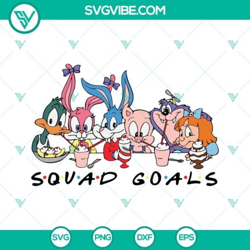 squad goals looney tunes svg looney tunes characters svg looney tunes space jam characters svg png dxf eps cricut silhouette 4 mockup