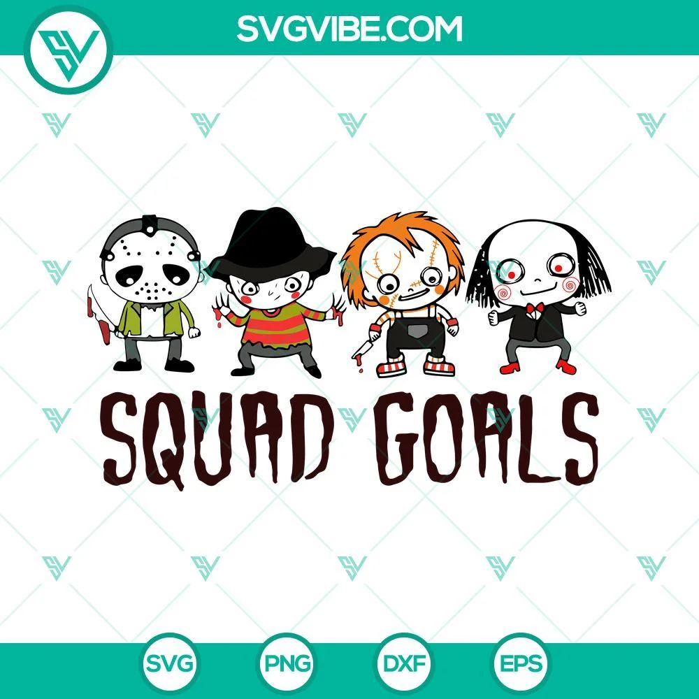 Halloween, SVG Files, Squad Goals Scary Horror Characters SVG Images, Horror 1