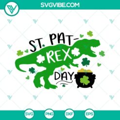 St Patrick's Day, SVG Files, St Pat Rex Day SVG File, Lucky Dinosaur SVG Files, 2