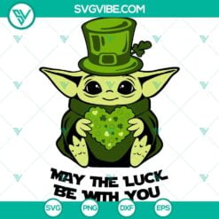 St Patrick's Day, SVG Files, St Patrick’s Day Baby Yoda SVG Cricut, Yoda May 8