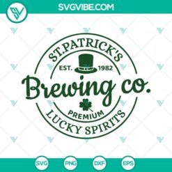 St Patricks Brewing Co Lucky Spirits SVG Download, Leprechaun Hat SVG Download,