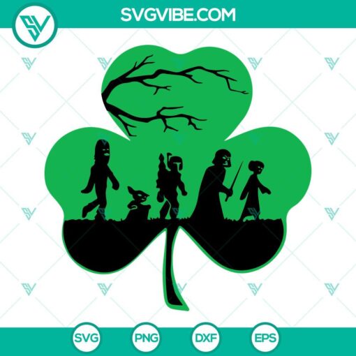 star wars four leaf clover svg shamrock svg ira sh svg star wars st patricks day svg png dxf eps files 6 mockup