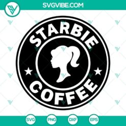 Starbie Coffee logo design SVG file with Barbie Starbucks theme, available for download in PNG, DXF, and EPS formats.