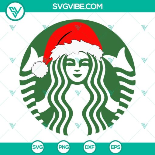 starbucks coffee logo santa hat svg starbucks christmas svg png eps dxf mockup 1