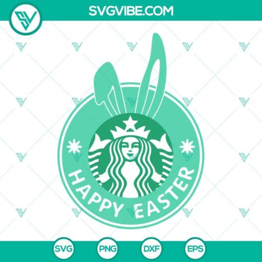 starbucks logo easter svg bundle hello spring svg starbucks coffee bunny ears svg png dxf eps 8 mockup