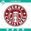 Starbucks logo with Santa hat in Christmas theme SVG file, Merry Christmas Starbucks design.