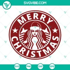 Christmas, Starbucks Cup Wrap, SVG Files, Starbucks Logo Santa Hat Christmas 2