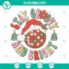 Colorful Christmas SVG file with groovy and bright design for Cricut, featuring festive elements. Ideal for holiday crafting projects.