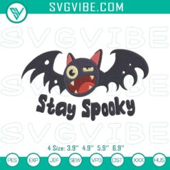 Spooky bat embroidery designs digital file for Halloween machine.