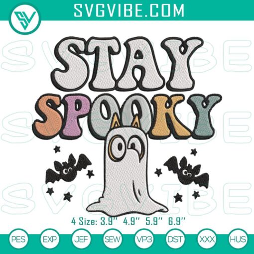 stay spooky bluey embroidery designs bluey ghost halloween embroidery files mockup