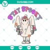 Stay Spooky Floral Ghost SVG File with Halloween cute ghost design for download, perfect for crafting and Halloween decorations.