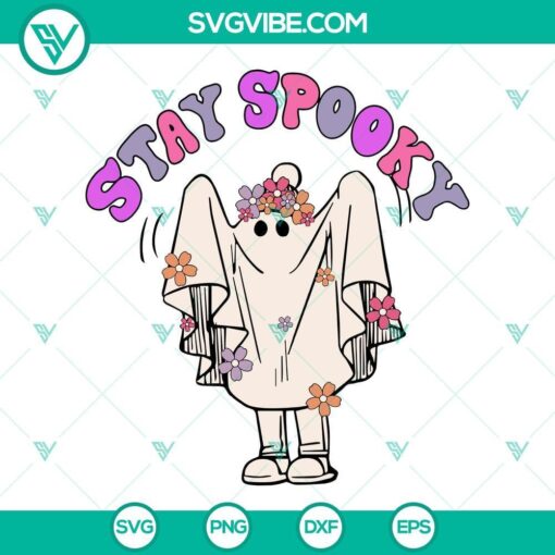 stay spooky floral ghost svg halloween ghost svg cute ghost svg halloween shirt svg 1 mockup