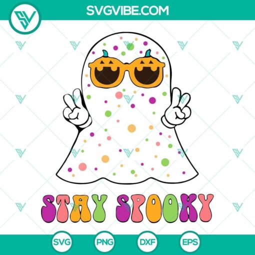 stay spooky groovy ghost svg spooky season svg spooky ghost halloween svg 1 mockup